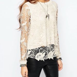 Free People Rad Crochet Pullover